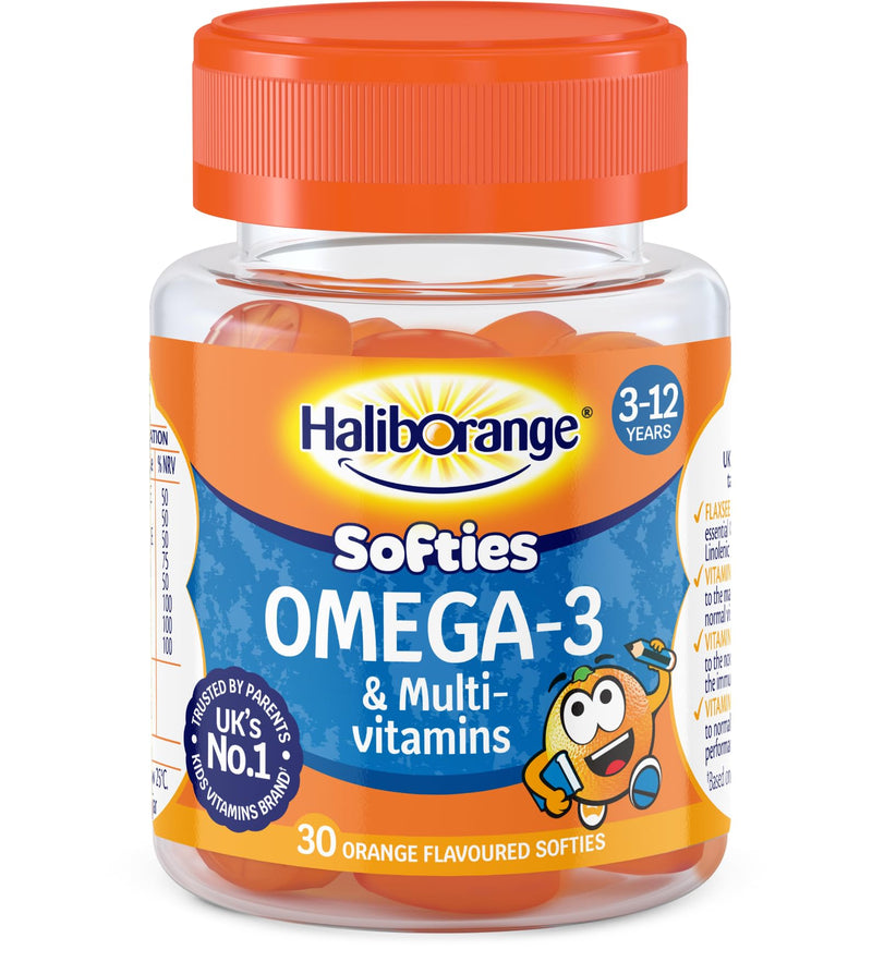 Seven Seas Haliborange Multivitamins and Omega-3 Orange Softies 30ct