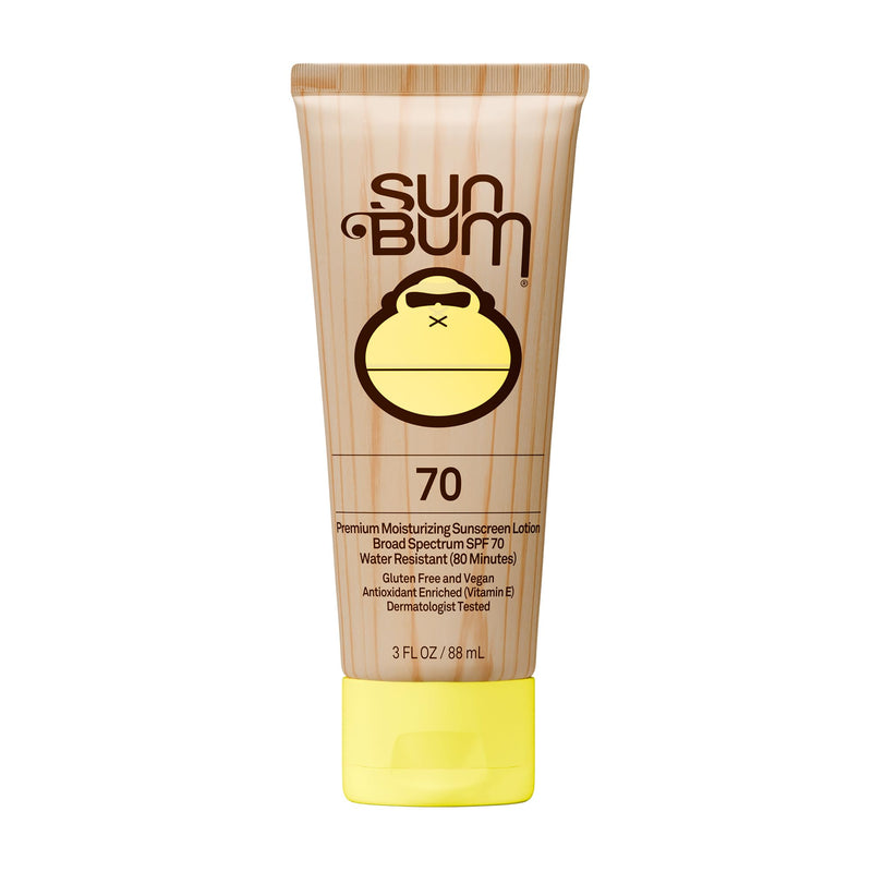 Sun Bum Original SPF 70 Sunscreen Body Lotion - Travel Size, 3 oz | Broad Spectrum Moisturizing Sunscreen with Vitamin E, Hawaii 104 Act Compliant (Made without Octinoxate & Oxybenzone) 3 Fl Oz (Pack of 1)