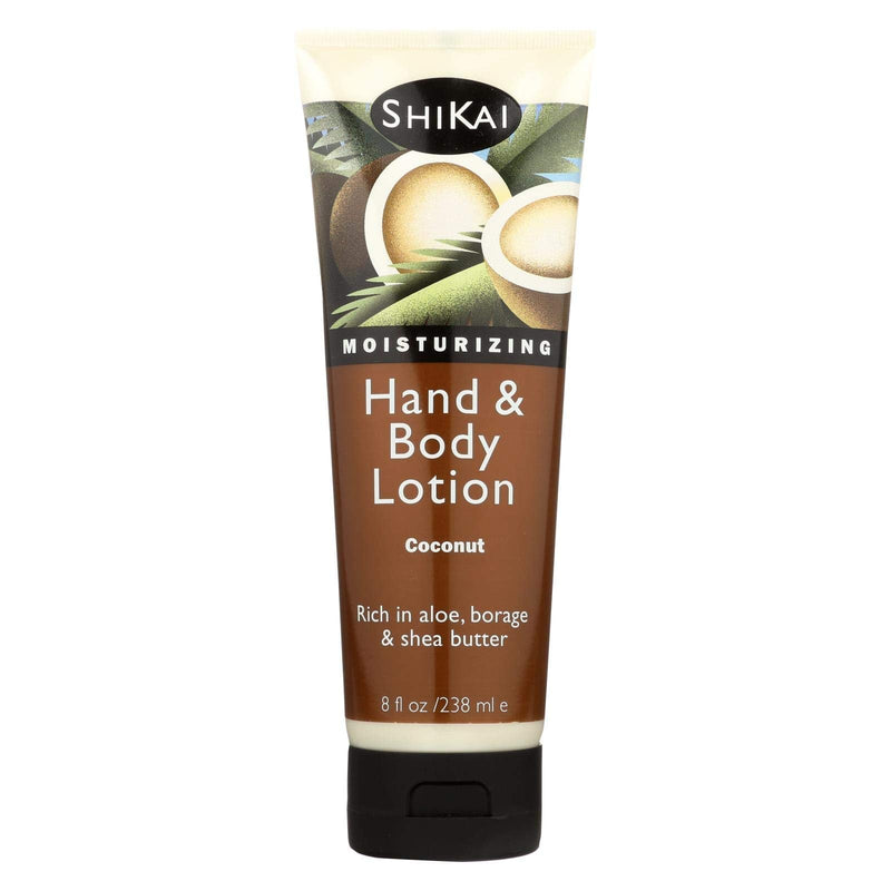 ShiKai Hand & Body Lotion (Coconut, 8oz) | Daily Moisturizing Skincare for Dry and Cracked Hands | With Aloe Vera & Vitamin E Coconut 8 Fl Oz (Pack of 1)
