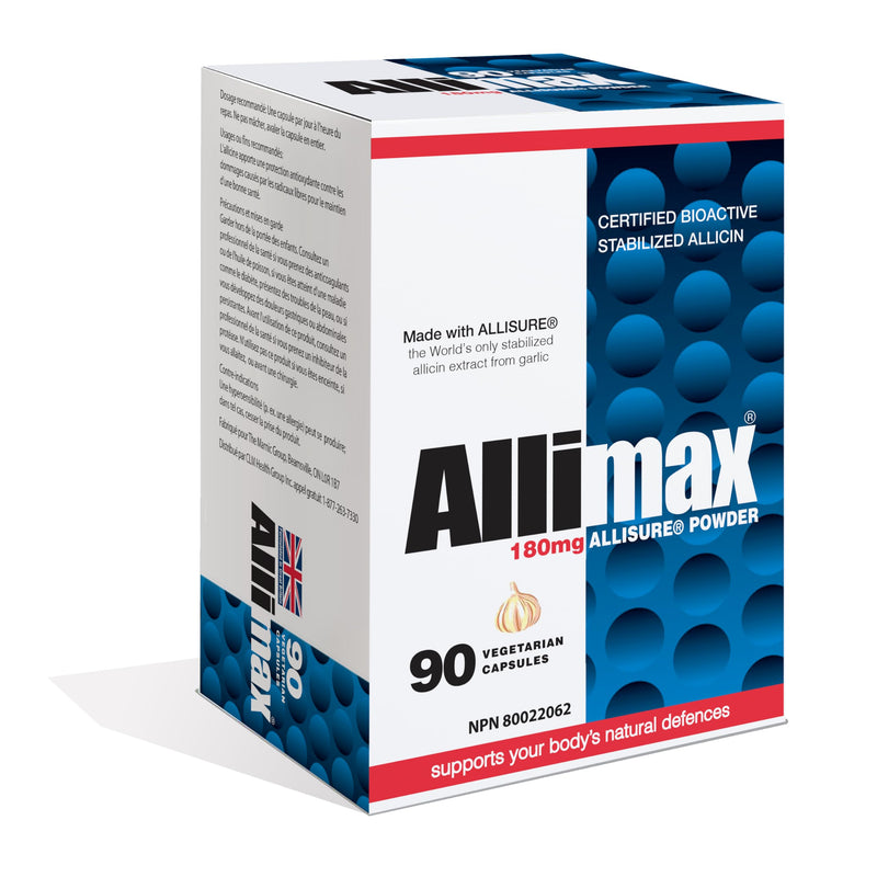 [Australia] - ALLIMAX 180mg 90 Capsules. Allicin Garlic Supplement to Support Your Body’s Immune Function. Contains Stabilized and Potent Bioactive Allicin, Extracted from Clean & Sustainable Spanish Grown Garlic. 