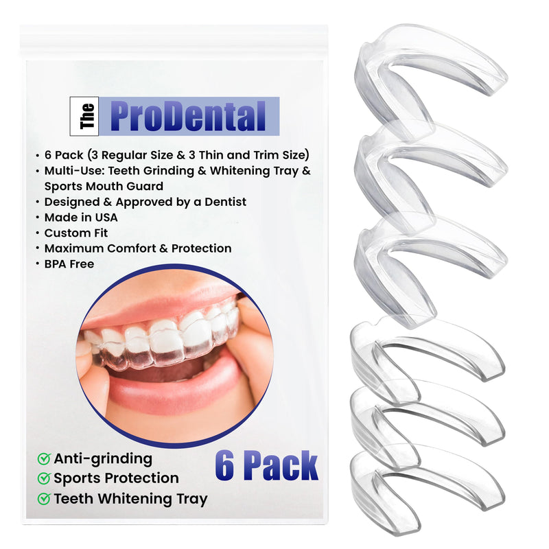 [Australia] - Professional Mouth Guard for Grinding Teeth - 6 Customizable Dental Guards - 2 Sizes, USA Made, BPA Free, Use for Bruxism and Clenching, Also for Sports and Teeth Whitening 