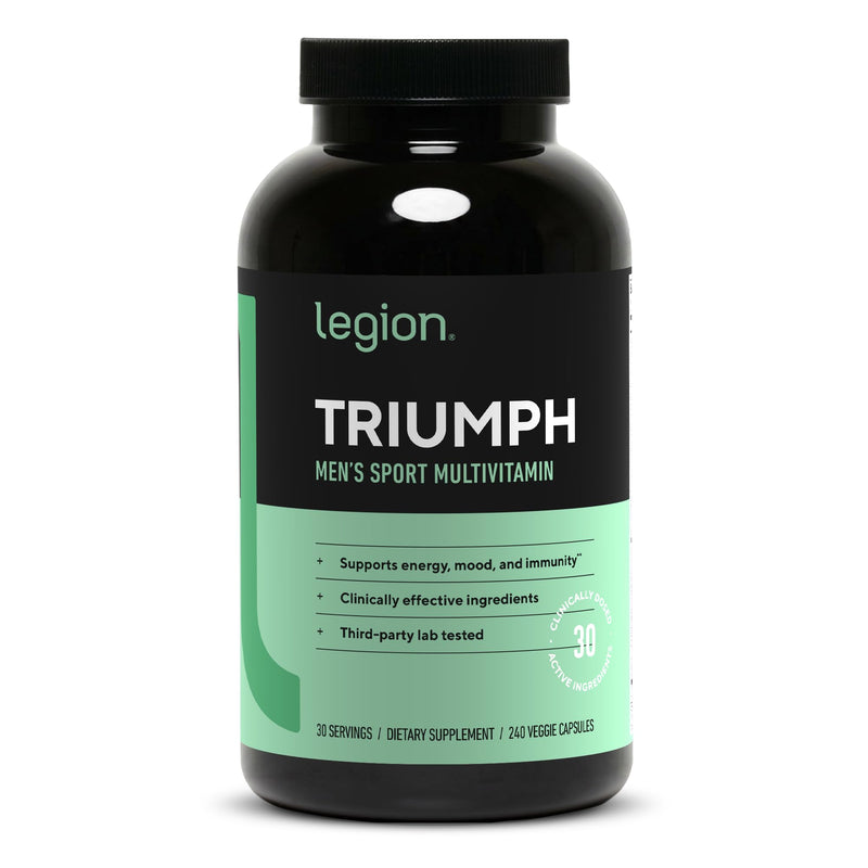 LEGION Triumph Men's Sport Vitamin - Complete Multivitamin for Men - Daily Vitamins for Men to Boost Health and Performance - Men's Multivitamin with 21 Vitamins & Minerals - 30 Servings