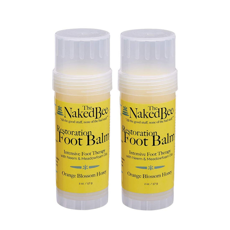 [Australia] - The Naked Bee Orange Blossom Honey Restoration Foot Balm, (2 oz) - 2 Pack 2 Ounce (Pack of 2) 