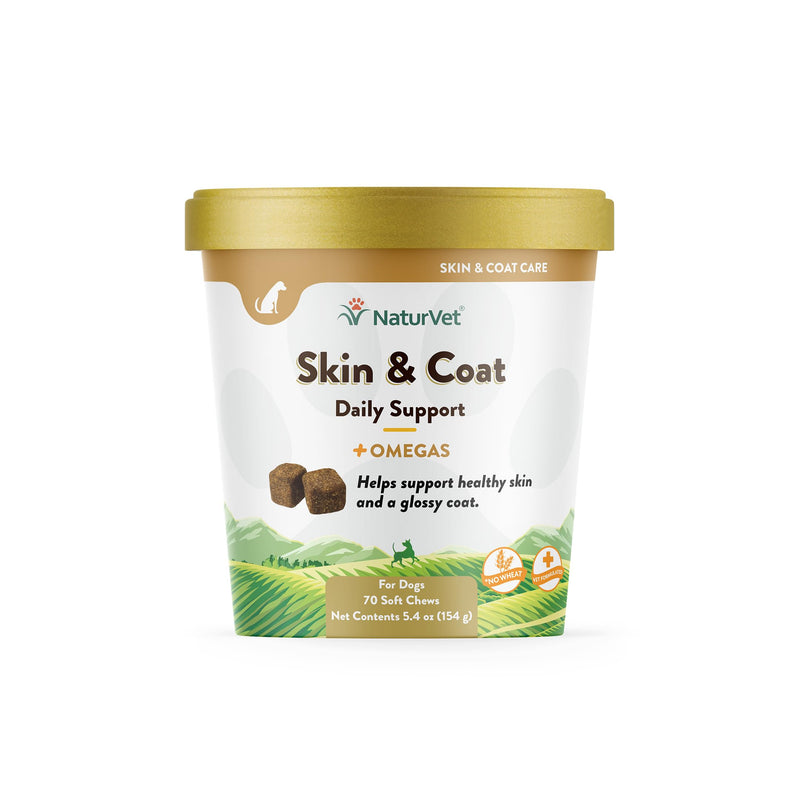 NaturVet Skin and Coat Plus Breath Aid for Dogs, 70 ct Soft Chews, Made in The USA with Globally Source Ingredients - PawsPlanet Australia