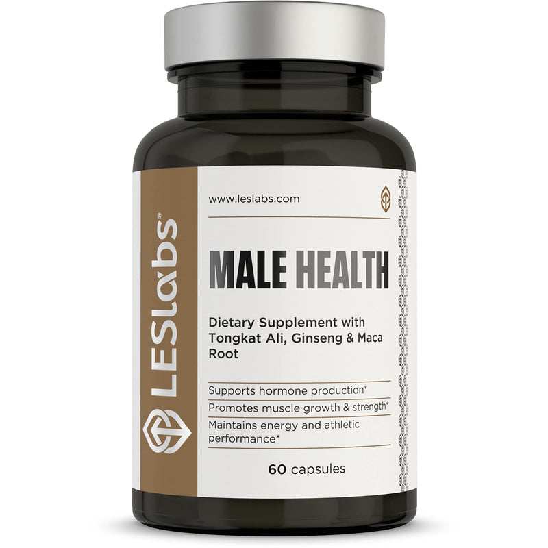 [Australia] - LES Labs Male Health – Enhance Hormone Production, Strength & Vitality, Drive & Endurance – Tongkat Ali, Ginseng, Maca & Boron – Non-GMO Supplement – 60 Capsules 