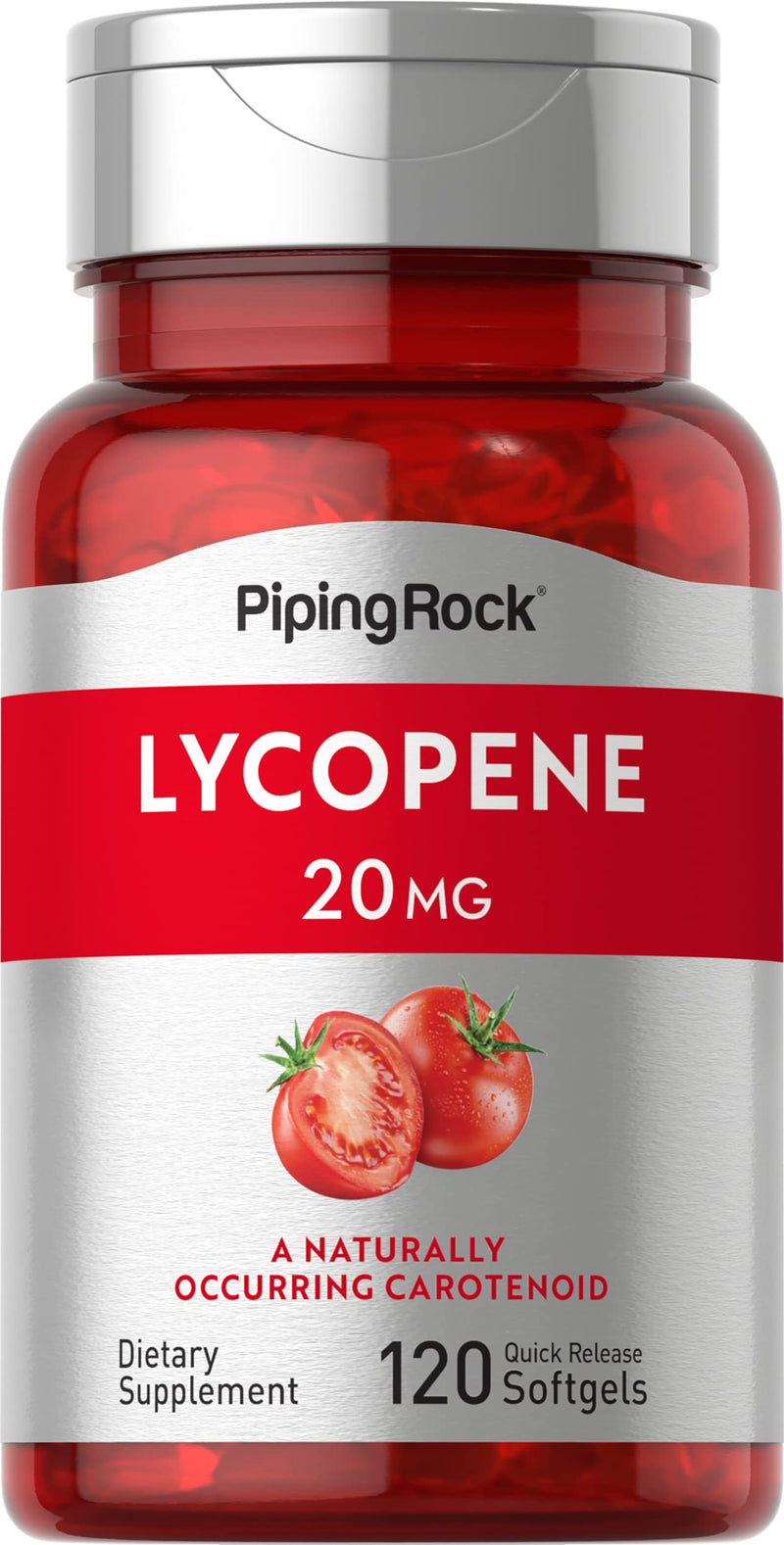 [Australia] - Piping Rock Lycopene Supplement | 20mg | 120 Softgels | Naturally-Occurring Carotenoid | Non-GMO, Gluten Free 