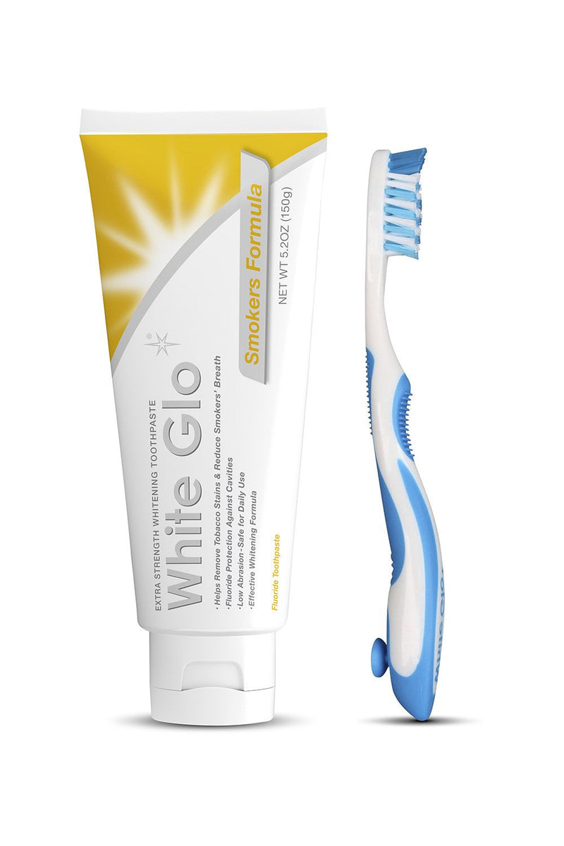 [Australia] - White Glo Smokers Formula Whitening Toothpaste with Bonus X Action Toothbrush, 5.2 Ounce 