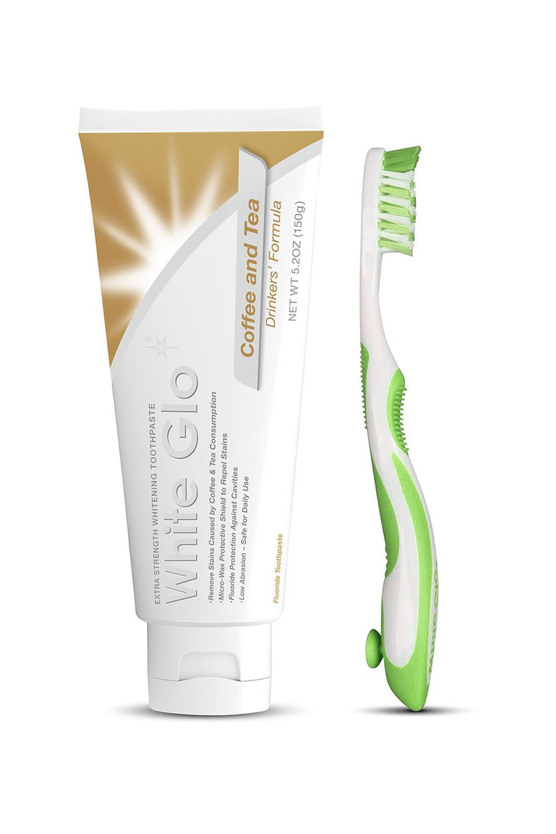 [Australia] - White Glo Coffee and Tea Drinkers Whitening Toothpaste with Bonus X Action Toothbrush, 5.2 Ounce 