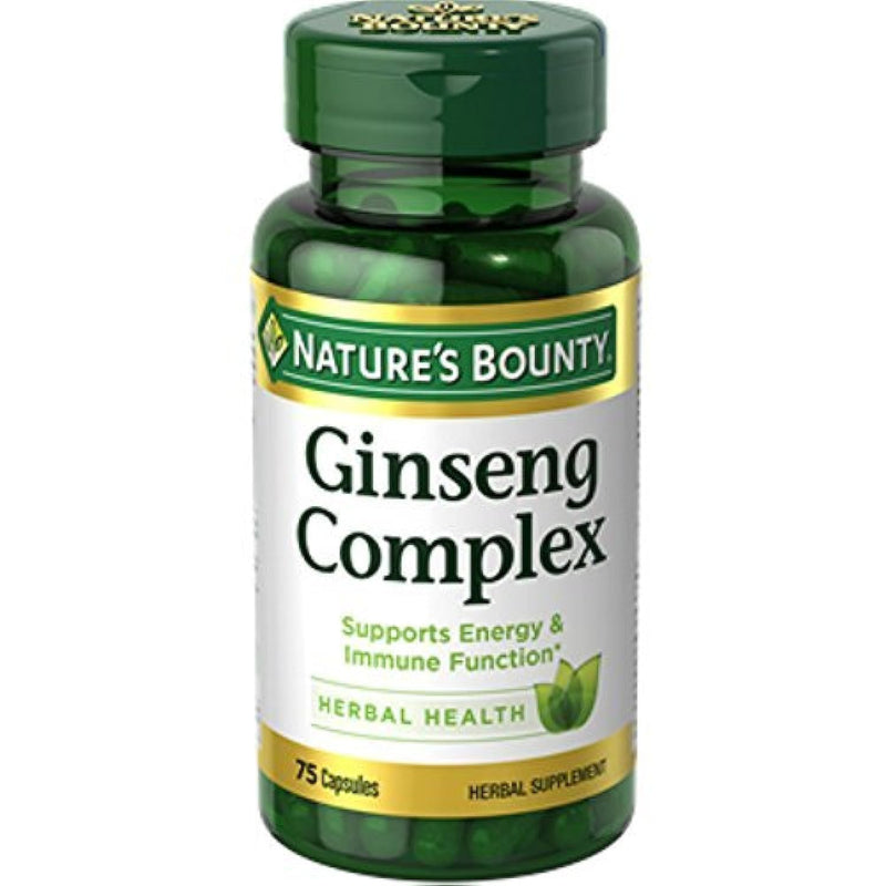[Australia] - Nature's Bounty Ginseng Complex Herbal Health Capsules 75 ea (Pack of 2) 
