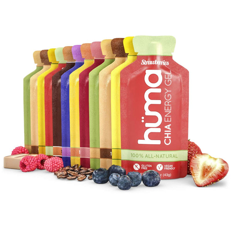 [Australia] - Huma Chia Energy Gel, Variety 12 Pack - Stomach Friendly, Real Food Energy Gels for Endurance Exercise 12 Gels Variety Pack 