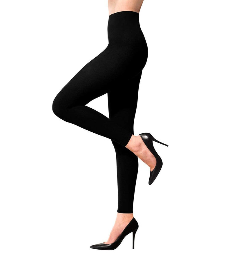[Australia] - Terramed Advanced Graduated Compression Leggings Women | 20-30 mmHg Footless Microfiber Leggings Tights Black XX-Large 
