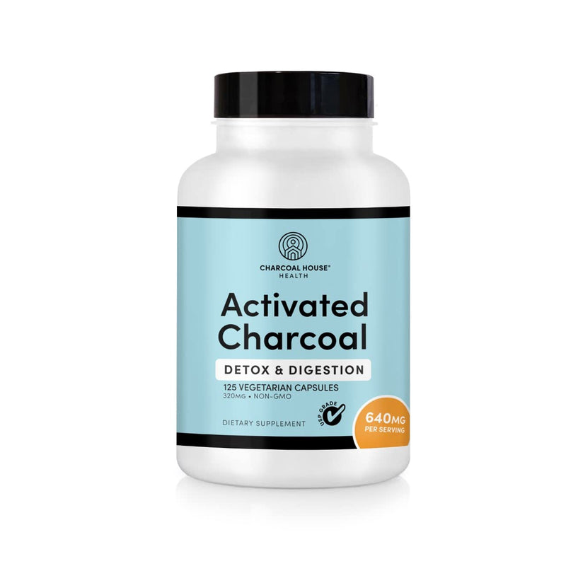 [Australia] - Activated Charcoal Capsules for Adults | Natural, Vegan, Non-GMO & Gluten Free | USP Charcoal Pills for Stomach Cleanse, Healthy Digestion, Gas & Nausea | USP Medical Grade | 125 ct. 
