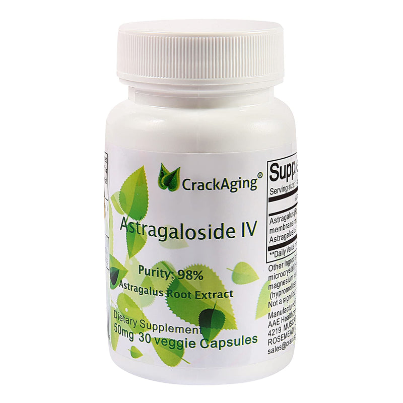 [Australia] - Crackaging-Super-Absorption Astragaloside IV 98% 50mg 30 Capsule Anti-Aging DNA Cell Telomere Astragalus Root Supplements 