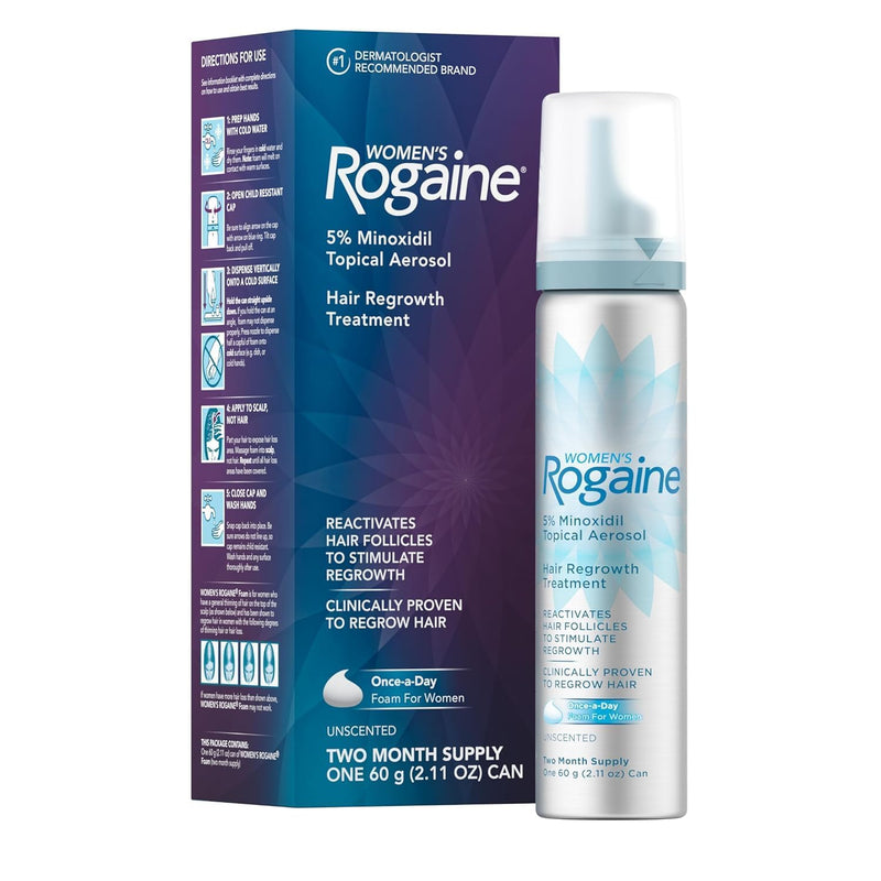 Women's Rogaine 5% Minoxidil Foam, 2-Month Supply, 2.11 oz 2.11 Ounce (Pack of 1)