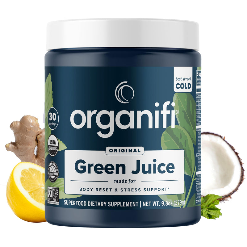 [Australia] - Organifi Green Juice - Powder Supplement with Organic Spirulina, Ashwagandha, and Chlorella - Helps Achieve Fitness Goals and Reduce Cortisol Levels, 30-Day Supply Original Green Juice 