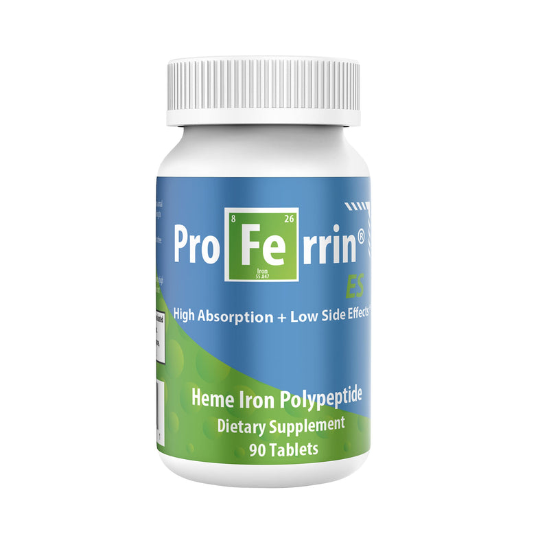 [Australia] - Proferrin ES Heme Iron Polypeptide Dietary Supplement Tablets, Blue/Green, 90 Count, Basic Unflavored 90 Count (Pack of 1) 