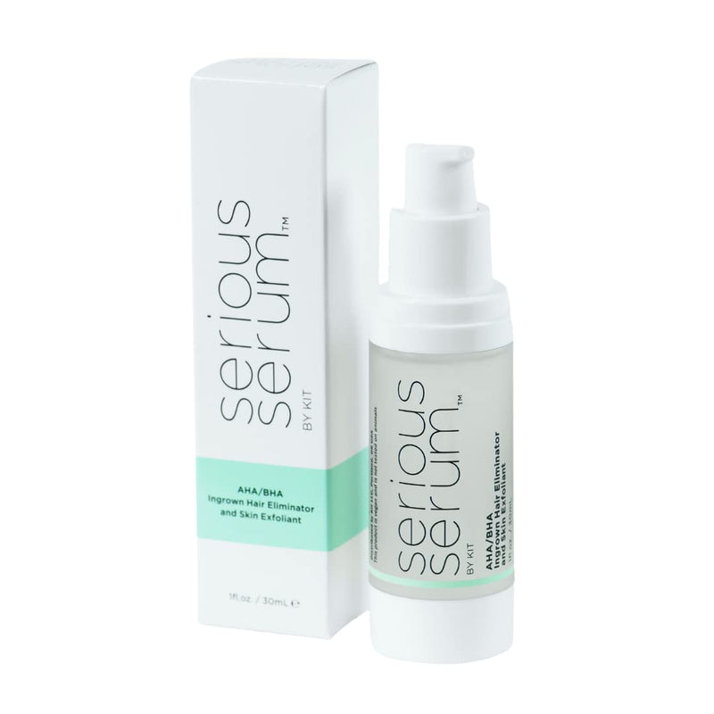 [Australia] - Serious Serum Exfoliating Ingrown Hair Serum – Glycolic, Lactic & Salicylic Acid Formula for Smooth Skin – Razor Bumps, Ingrown Hairs & Razor Burn – Hydrating Formula for Post-Shave & Waxing Care 