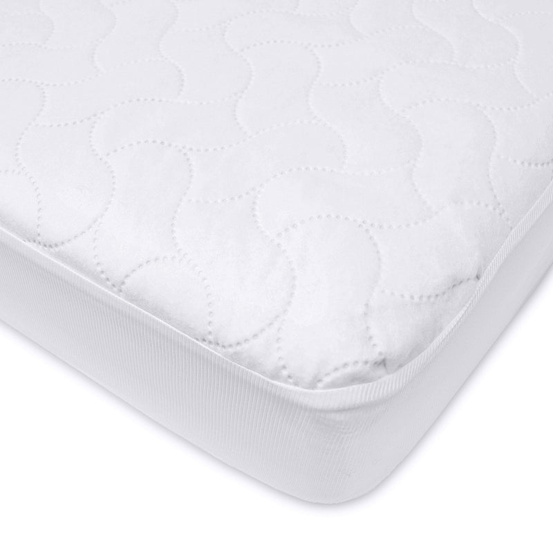 [Australia] - American Baby Company Waterproof Fitted Crib and Toddler Mattress Protector, Quilted and Noiseless Crib & Toddler Mattress Pad Cover, White, 52"x28"x9" 1 Count 