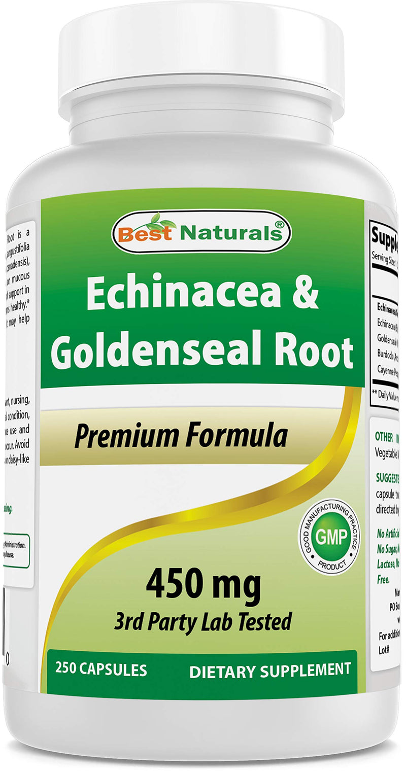 [Australia] - Best Naturals Echinacea Goldenseal 450 mg 250 Caps 