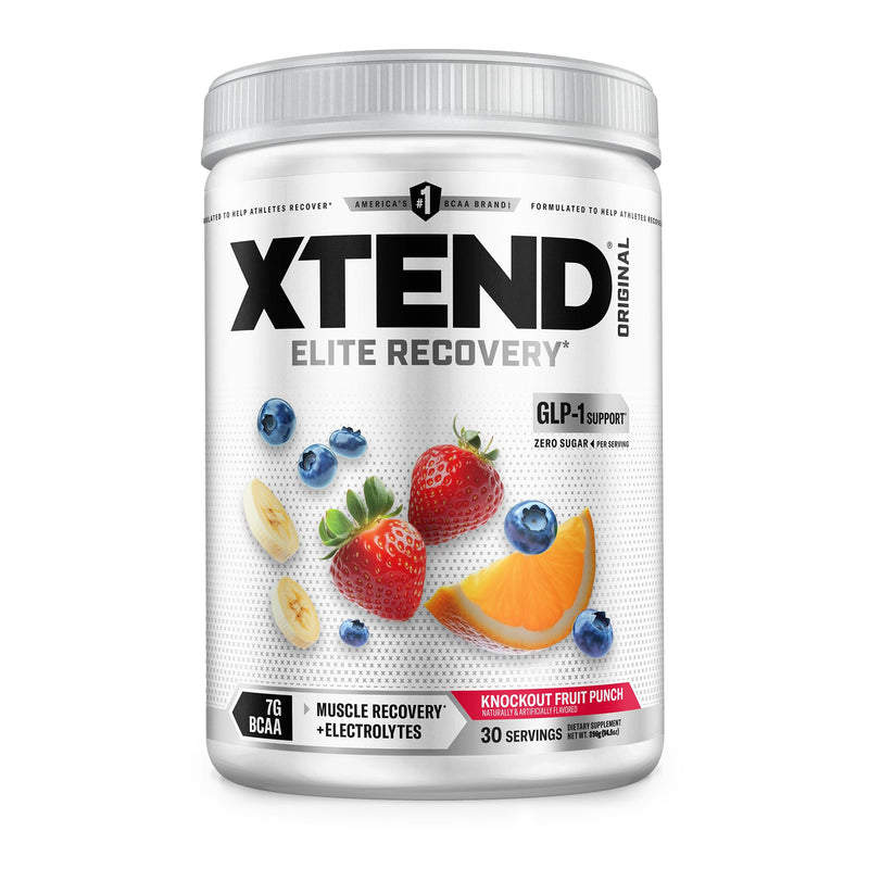 Xtend Original BCAA Powder with Zero Sugar, 7g BCAA, 30 Servings Knockout Fruit Punch 13.2 Ounce (Pack of 1)