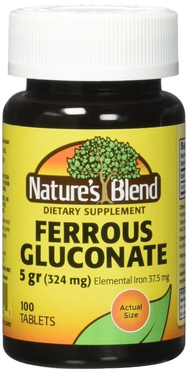 [Australia] - Nature`s Blend Ferrous Gluconate Tablets 324 mg, 100 Count (Pack of 2) 100 Count (Pack of 2) 