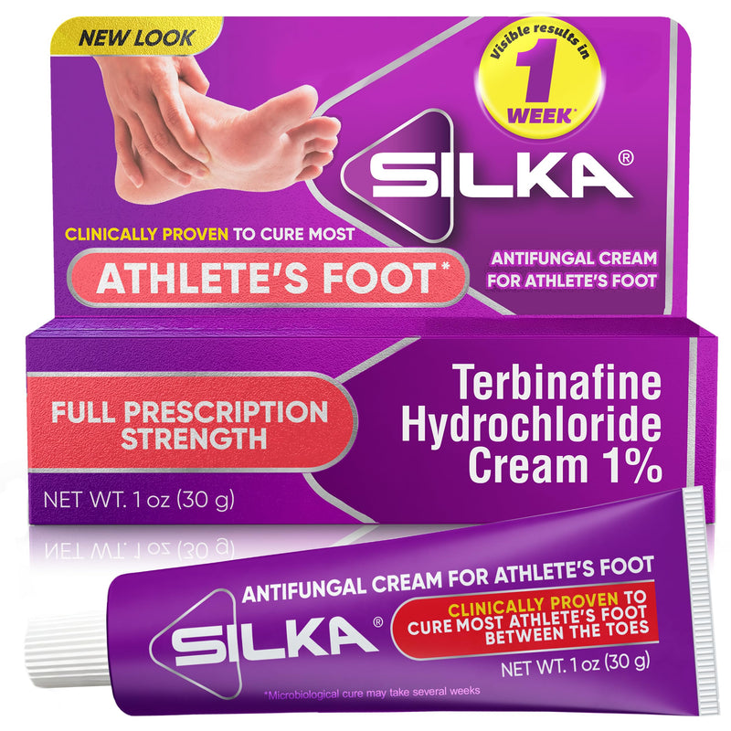 Silka Antifungal Cream, Terbinafine Hydrochloride, Results in 1 Week, 1 oz | Maximum Strength Athlete’s Foot Treatment, Clinical Anti-Fungus Foot Treatment, Jock Itch & Ringworm Treatment for Humans