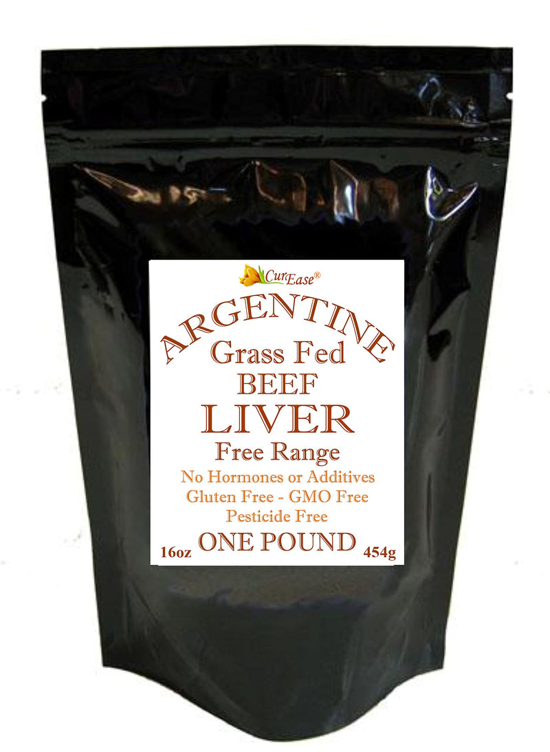 [Australia] - CurEase Argentine Grass Feed Beef Liver Powder Undefatted Desiccated (dried) Pesticide and Hormone Free 1lb One Pound (453grams) 908 Servings 
