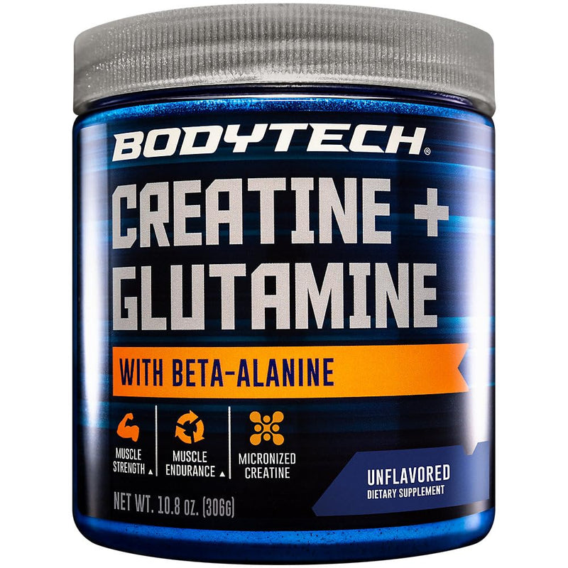 [Australia] - BODYTECH Creatine & Glutamine with Beta-Alanine - Premium Performance Supplement for Enhanced Strength, Muscle Recovery, and Endurance - Advanced Formula (10.8oz/ 30 Servings) 