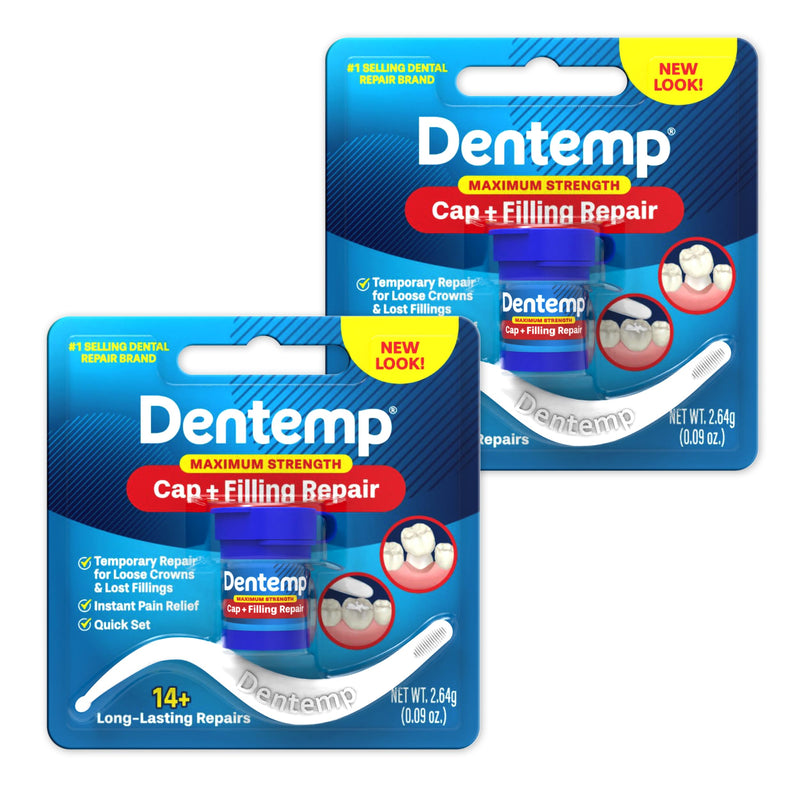 [Australia] - Dentemp Maximum Strength Loose Cap and Lost Filling Repair - Dental Repair Kit for Instant Pain Relief (Pack of 2) 