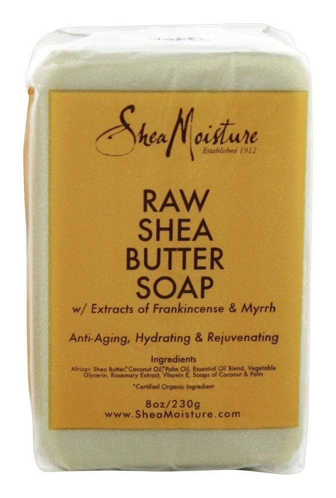 Shea Moisture Raw Butter Bar Soap, 8 Ounce, Pack of 2 Coconut & Frankincense & Myrrh 8 Ounce (Pack of 2)