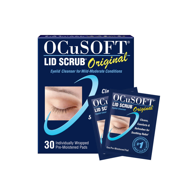 [Australia] - OCuSOFT Lid Scrub Original Eyelid Cleanser - Pre-Moistened Eyelid Wipes for Mild to Moderate Conditions - Eyelid Cleanser to Clean, Comfort & Soothe Irritated Eyelids - 30 Count 30 Count (Pack of 1) 