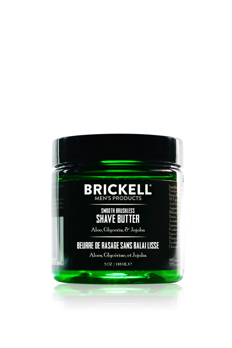 [Australia] - Brickell Men's Smooth Brushless Shave Butter for Men, Natural and Organic Smooth Shaving Butter to Fight Nicks, Cuts and Razor Burn, 5 Ounce, Scented 5 Ounce (Pack of 1) 