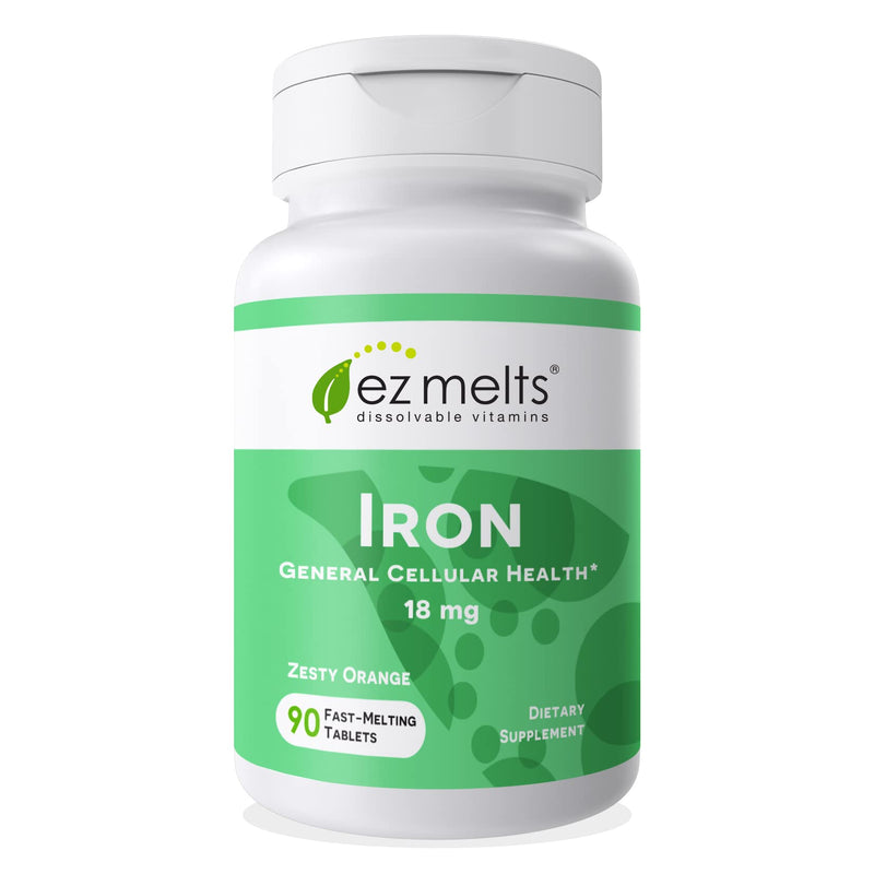 [Australia] - EZ Melts Dissolvable Iron Supplement 18 mg, Sugar-Free, 3-Month Supply 90 Count (Pack of 1) 