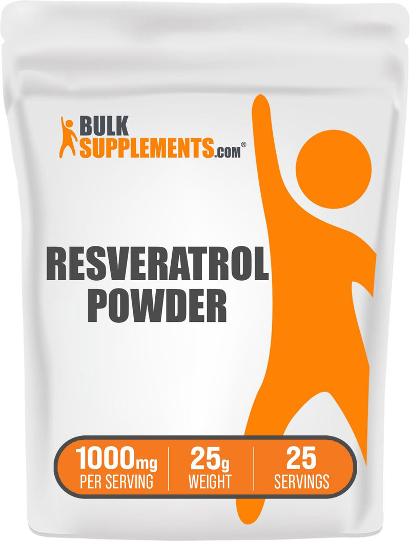 [Australia] - BulkSupplements.com Resveratrol Powder - Resveratrol Supplement, Polygonum Cuspidatum, Resveratrol 1000mg - Antioxidant & Gluten Free, 1000mg per Serving, 25g (0.88 oz) (Pack of 1) 25 Servings (Pack of 1) 