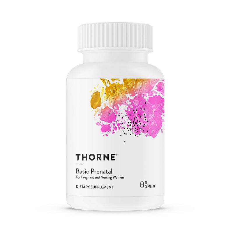 THORNE Basic Prenatal, Includes Active Folate, Choline & Iron, 90 Capsules