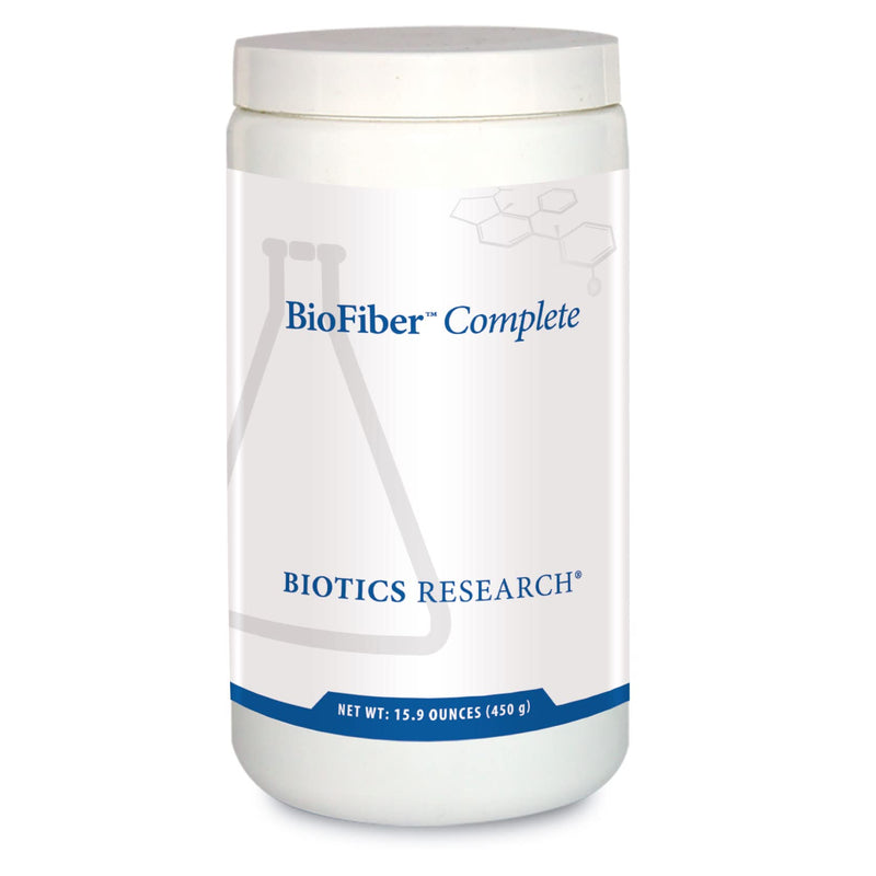 BIOTICS RESEARCH BioFiber Complete - 10 Whole Food Fibers (Organic & Non-GMO), 5g of Fiber Per Serving, Easy-to-Mix Powder, Prebiotic Gut Support 15.9 Oz