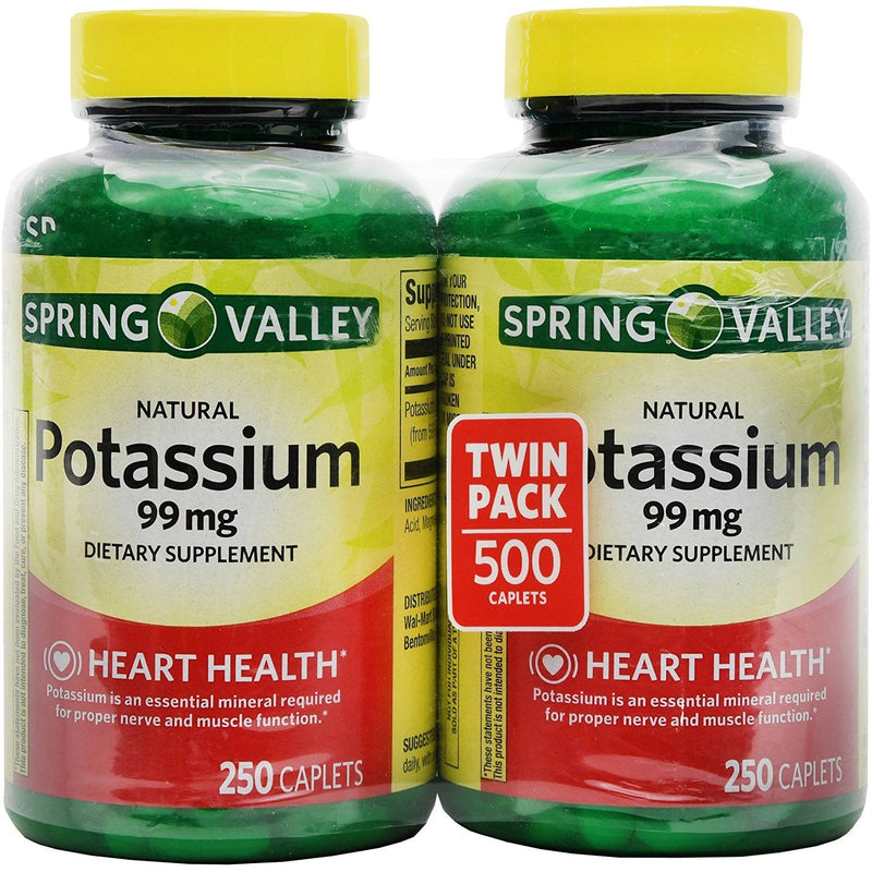 [Australia] - Spring Valley Potassium 99 mg from Potassium Gluconate 595 mg (250 Count, 2 Pack) 