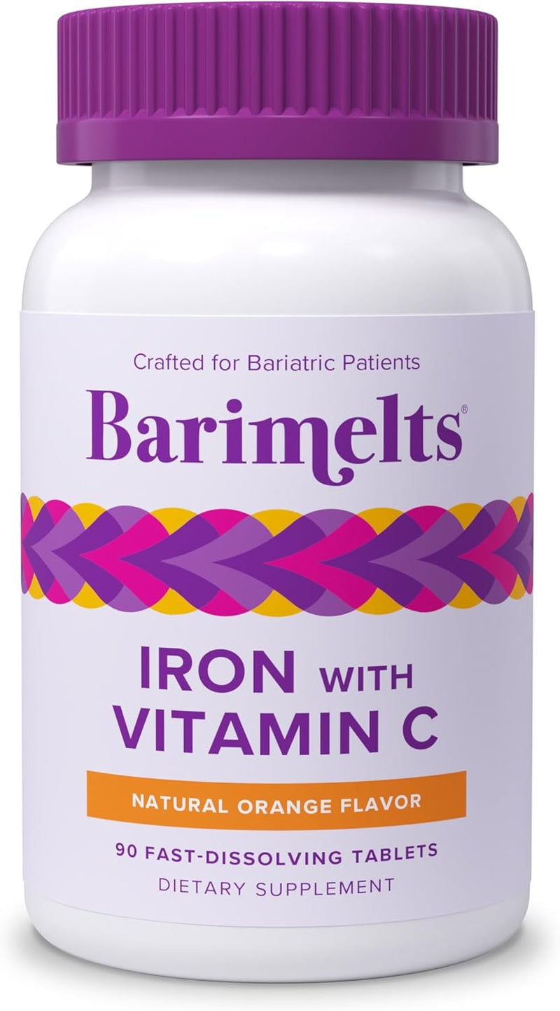 [Australia] - BariMelts Iron Supplement with Vitamin C - 1 Month Supply (90 Fast-Dissolving Tablets) - Post-Op Bariatric Vitamins 90 Count (Pack of 1) 