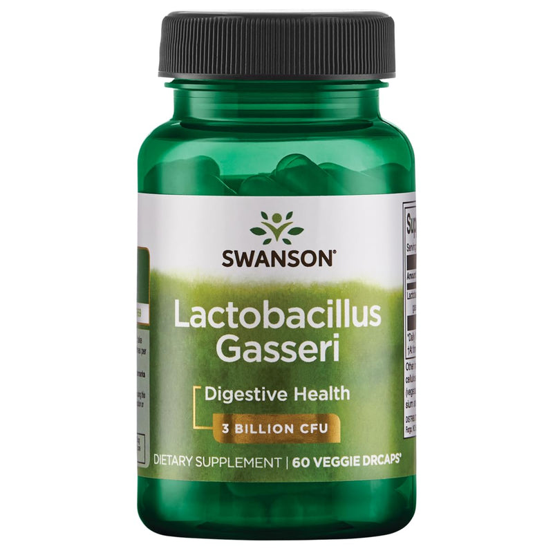[Australia] - Swanson Lactobacillus Gasseri - Probiotic Supplement Supporting Digestive Health with 3 Billion CFU - Design-Release Satiety & Fat Metabolism Support - (60 Veggie Capsules) 1 