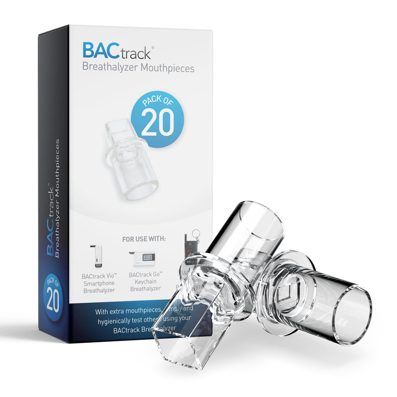 BACtrack Go & Keychain Breathalyzer Mouthpieces | 20ct | Individually Wrapped | Food-Grade | BAC Alcohol Tester Replacement Tips 20 Count (Pack of 1)