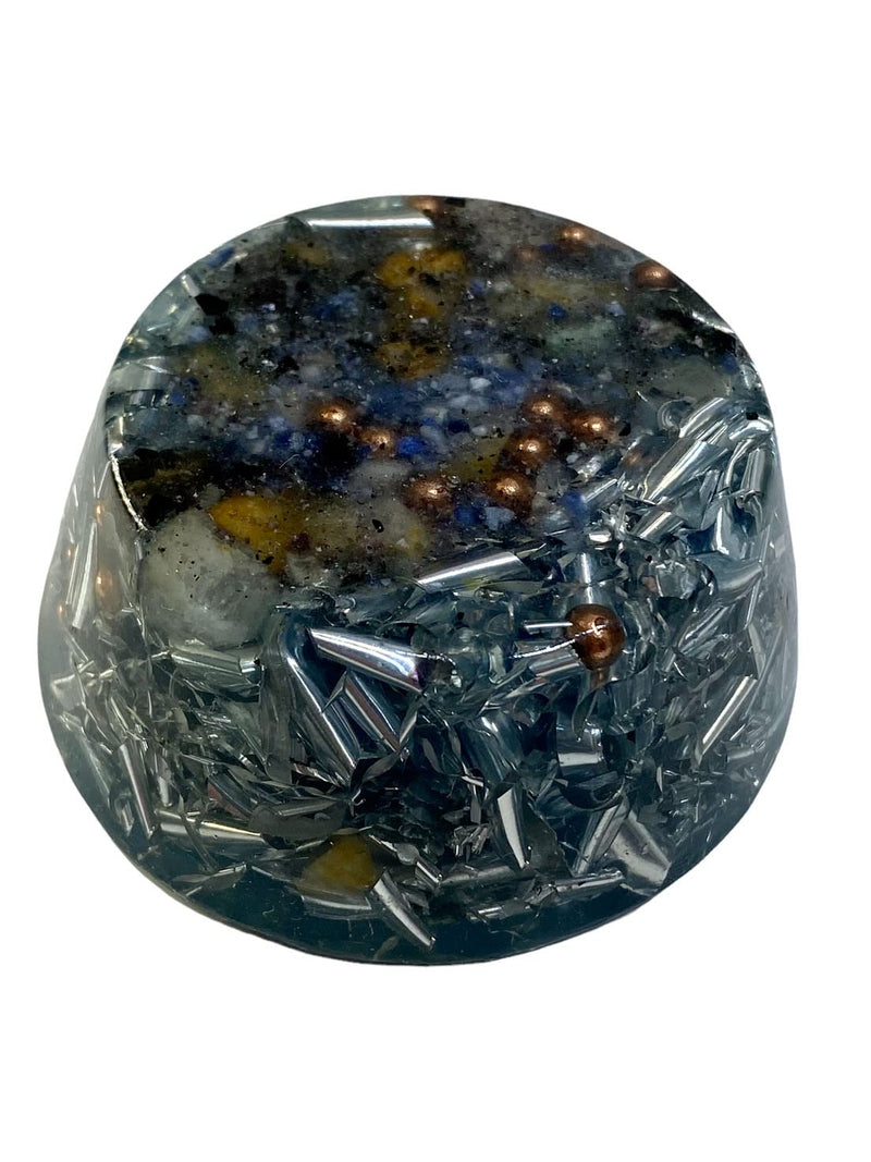 1 Light Blue Tower Buster Orgone Generator Energy Accumulator PERFECT GIFTING TOOL! Made 7.83/432/528Hz Frequency with OM Chants Many Beautiful Ingredients!