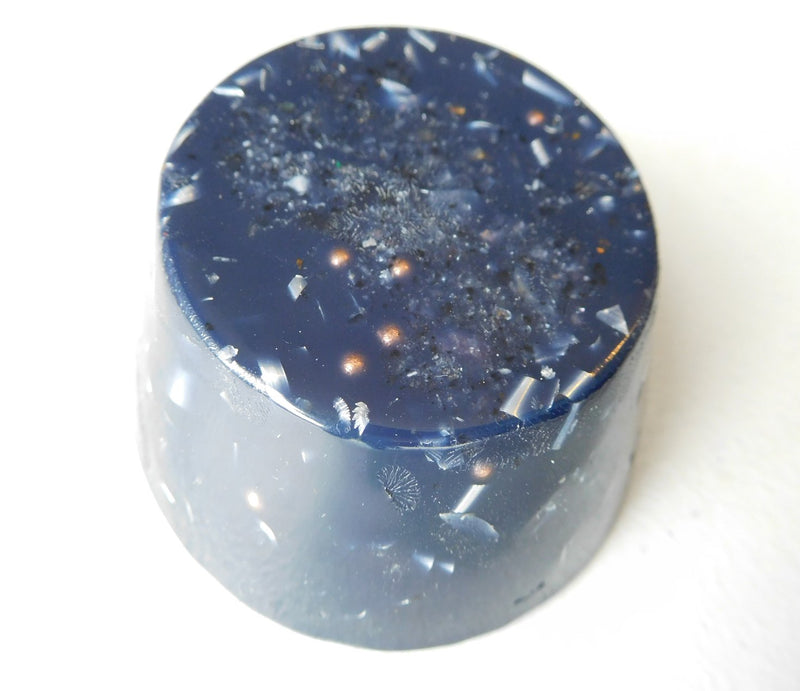 Tower Busters 1 Indigo Blue Orgone Generator Energy Accumulator Perfect Gifting Tool!!!! Made 528Hz Frequency with OM Chants Many Beautiful Ingredients and Colors!!