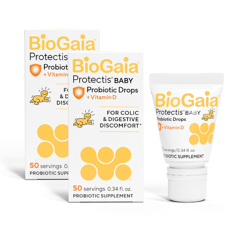 BioGaia Baby Probiotic Drops + Vitamin D | Colic & Gas Relief | 50 Servings | Pediatrician-recommended | Ease Crying, Fussing, Colic, Gas, Spit-ups & Occasional Constipation | Safe for Newborns (2-pack) 10mL (Pack of 2)