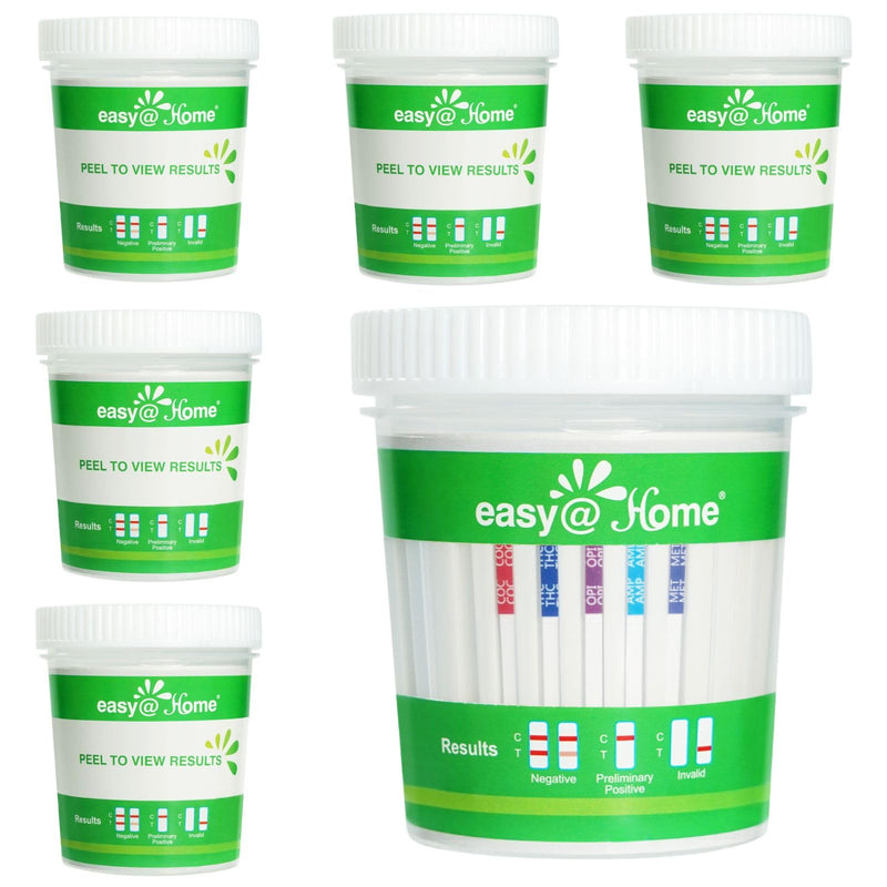 [Australia] - 5 Pack Easy@Home Drug Test Cup for 5 popular drug tests Marijuana (THC),Amphetamine (AMP),Cocaine (COC), Methamphetamine (MET), Opiate (OPI 2000) - #ECDOA-254 5 Count (Pack of 1) 