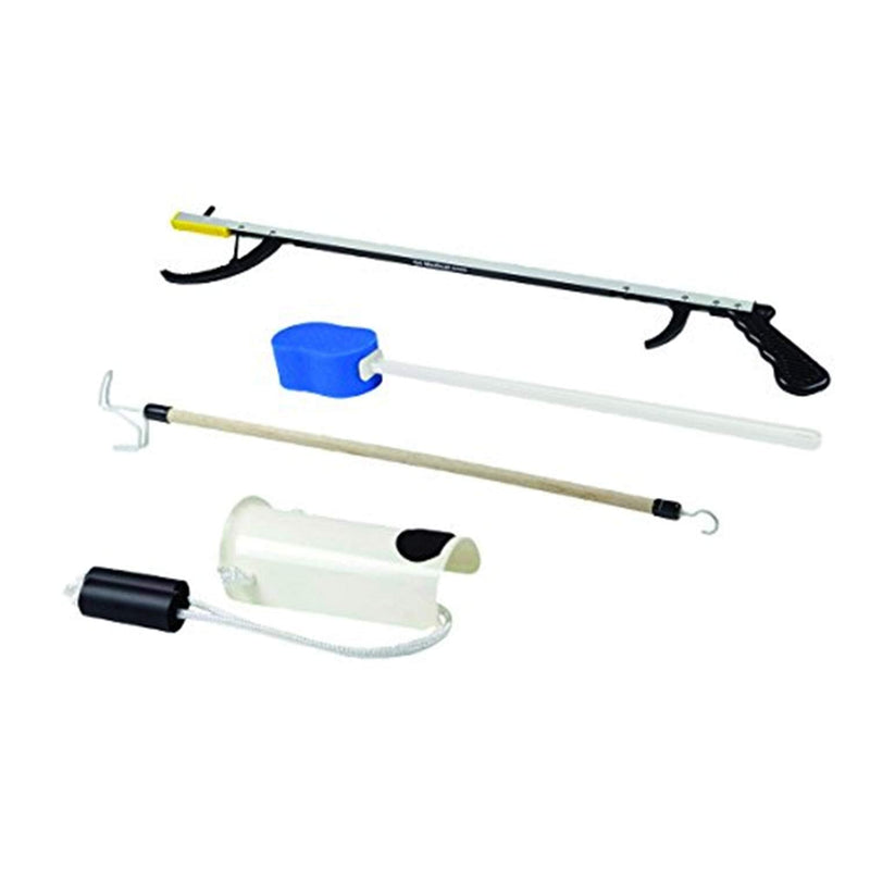 [Australia] - FabLife-86-0085 Multiple Tool Hip Kit Daily Living Aid for Hip, Knee, and Back Rehabilitation, Including: 32" Reacher, Contoured Sponge, Formed Sock Aid and 24" Dressing Stick 