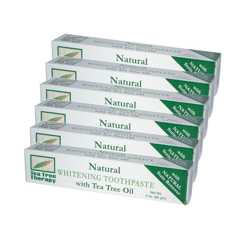 [Australia] - Tea Tree Therapy - Natural Whitening Toothpaste with Oil, 3 Oz (Pack of 6) 