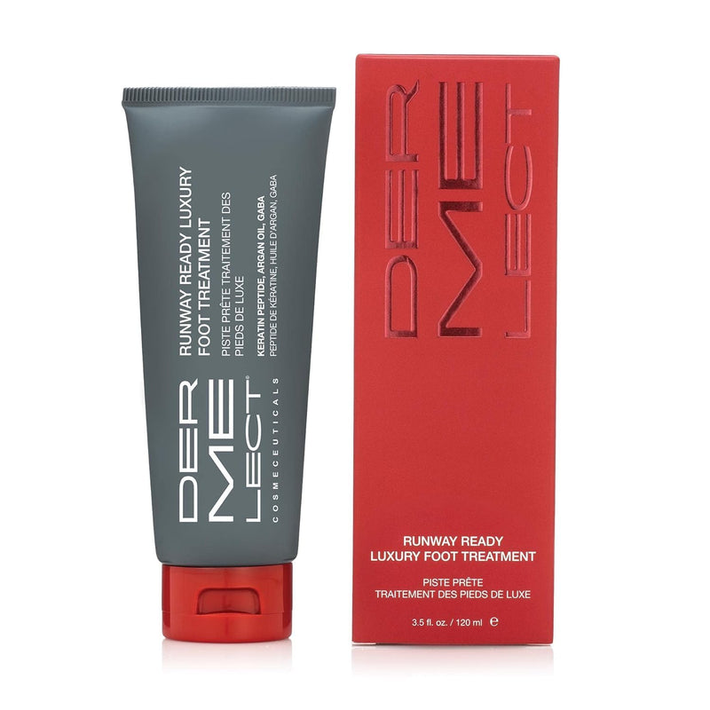 Dermelect Runway Ready Luxury Foot Treatment - Rich Peptide Cream with Argan Oil, Shea Butter & Hyaluronic Acid for Dry, Rough, Chapped Feet, Smooths and Revives Cracked Heels, 3.5 oz