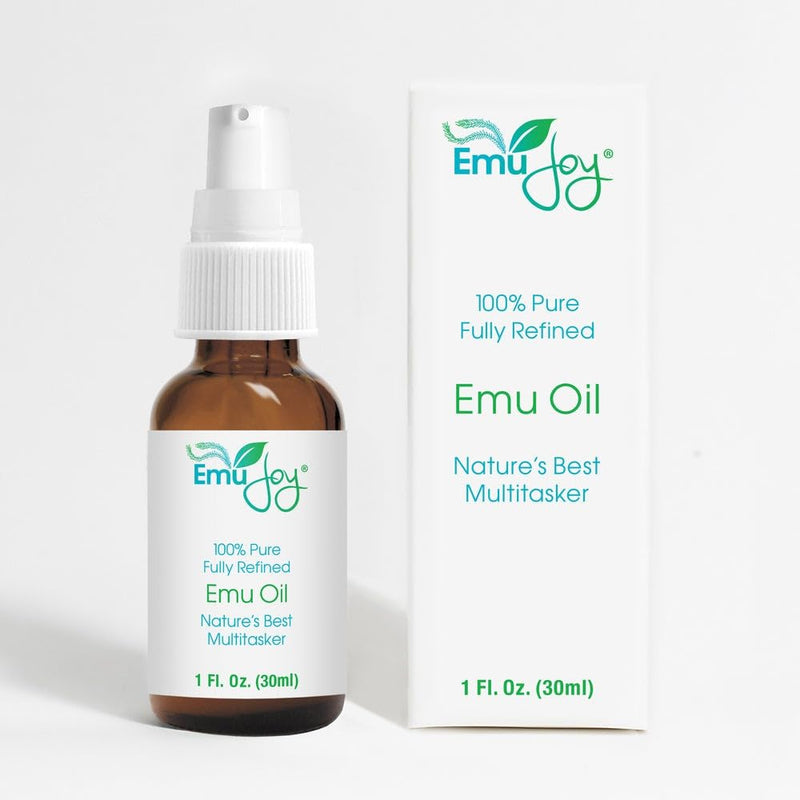 [Australia] - Emu Joy Emu Oil Organic - 100% Pure, Made in the USA - Emu for Skin, Face, Hair, and Nails, Piercing Bump Oil & Tattoo Aftercare (Old Packaging, 1 Fl Oz) Old Packaging 1 Fl Oz (Pack of 1) 