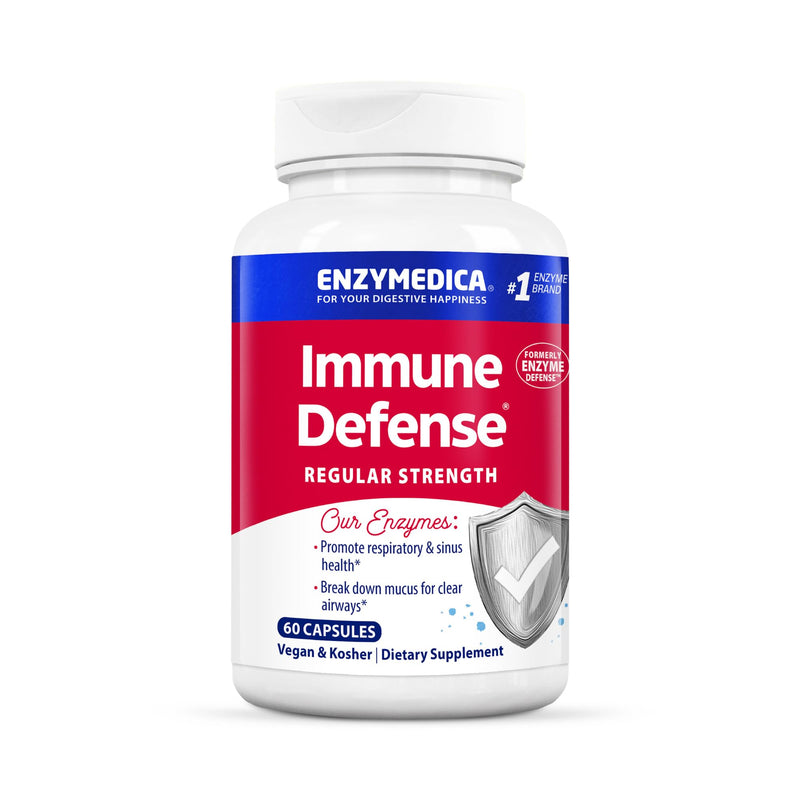 Enzymedica Immune Defense Regular Strength Caps - 60 Capsules | Proteolytic Enzyme Supplement for Men & Women, Immune Health Support Supplement with Protease, Catalase, Vegan 60 Count (Pack of 1)