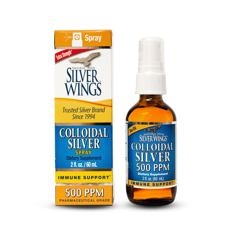 [Australia] - Natural Path Silver Wings Colloidal Silver - Extra Strength Liquid Immune Support Supplement- - 500ppm (2500mcg) - 2oz Spray 
